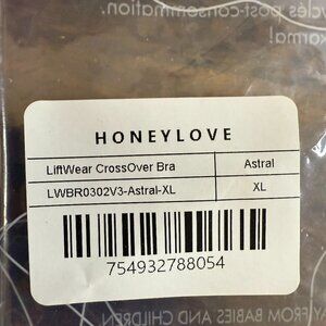 Honeylove LiftWear CrossOver Bra - Black & Nude (XL) - NEW